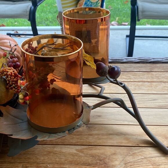 Nearly Natural Pumpkin, Artificial Fall Arrangement Candelabrum Decor - Picture 3 of 6